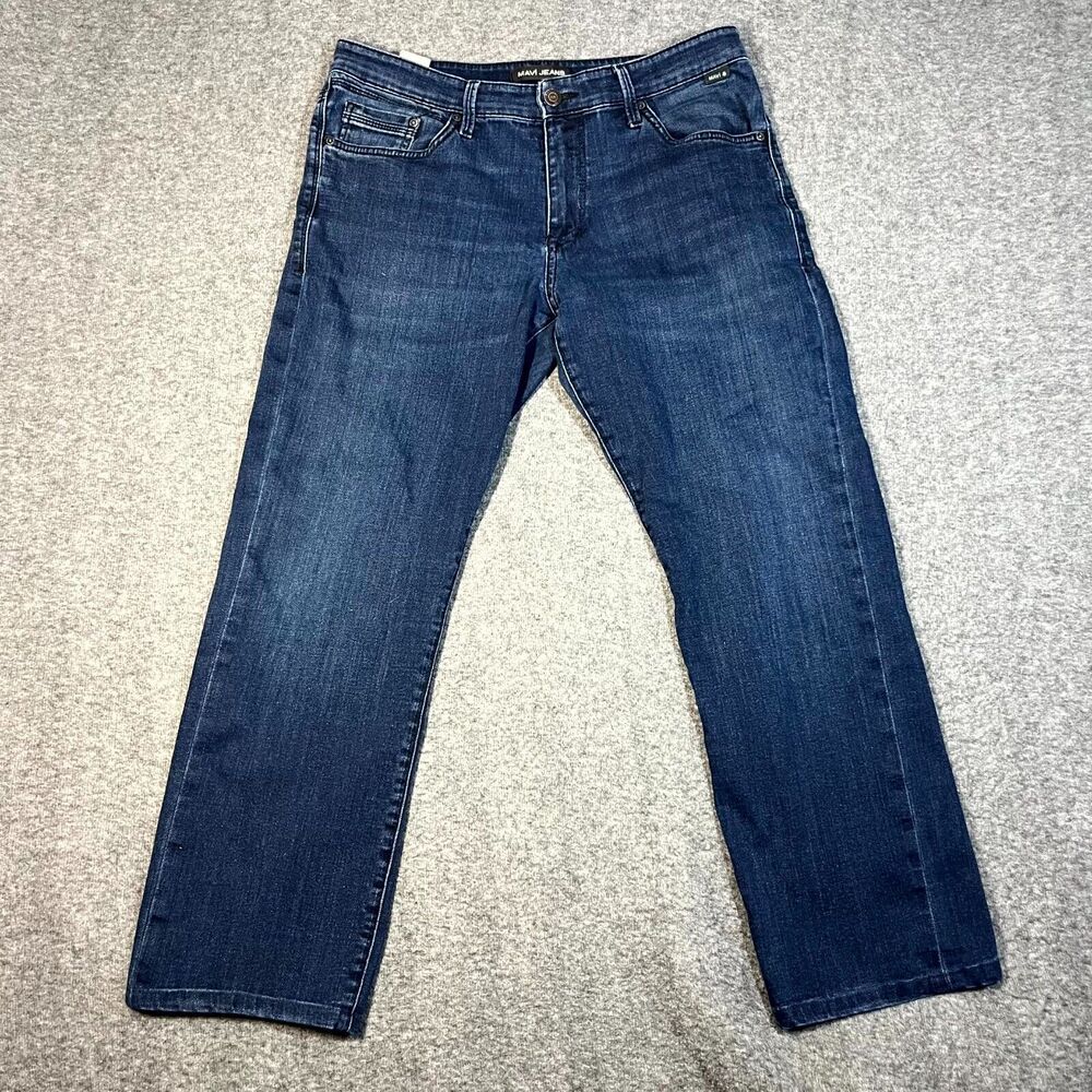 Mavi Blue Denim Relaxed Straight Leg Jeans Mens Casual Size 33x32 (A 34x29)